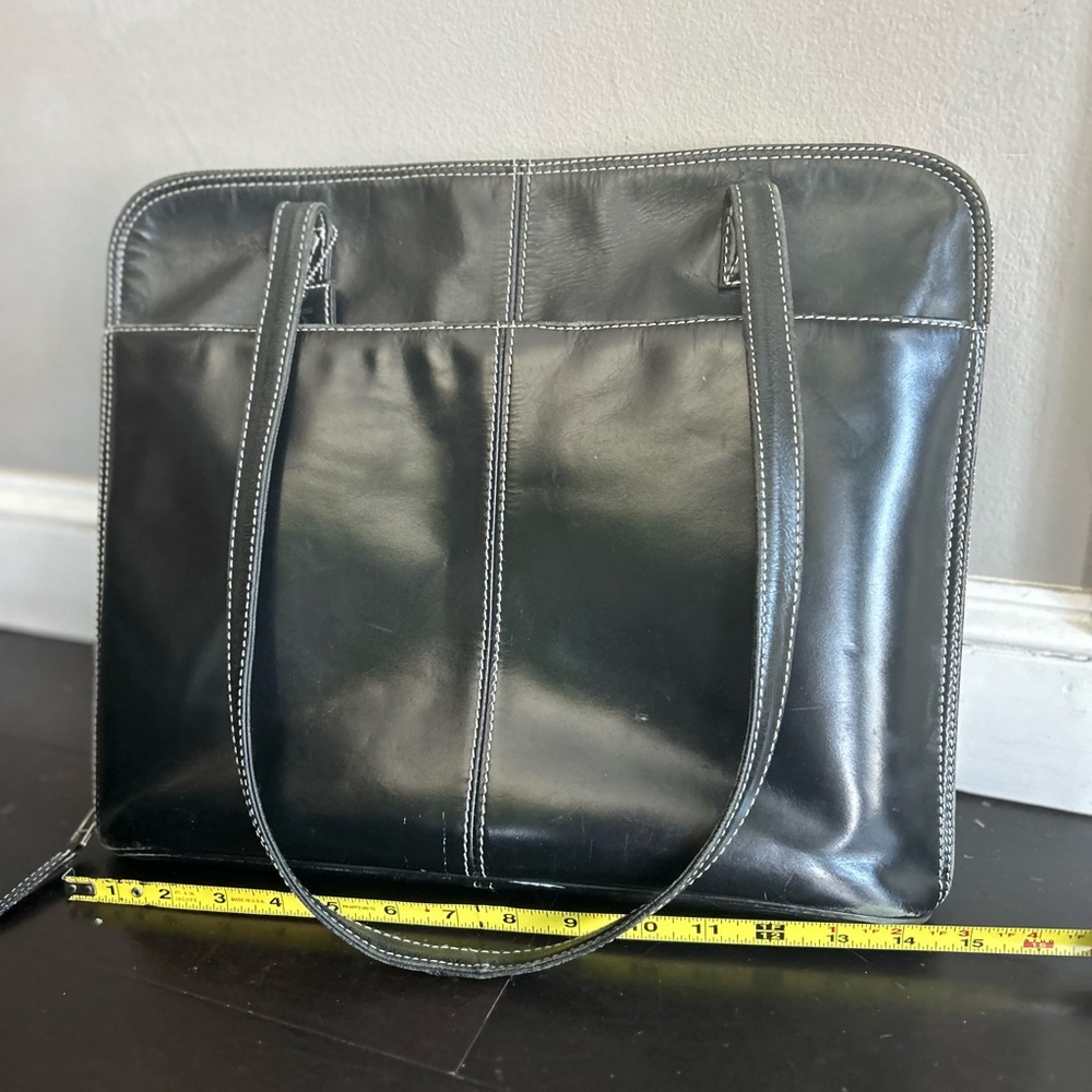 Latico Black Leather Laptop Bag/Briefcase